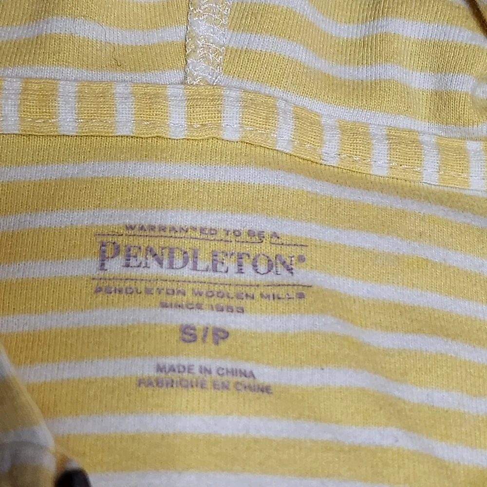 Pendleton Women's Striped Yellow Zip Up Hoodie Jacket Size Small A24